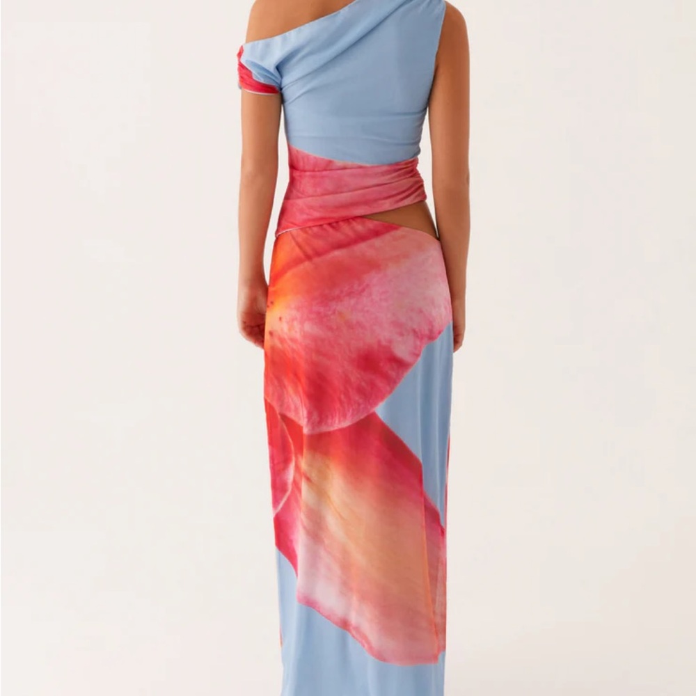 Peppermayo Blue and Pink One Shoulder Dress